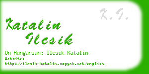 katalin ilcsik business card